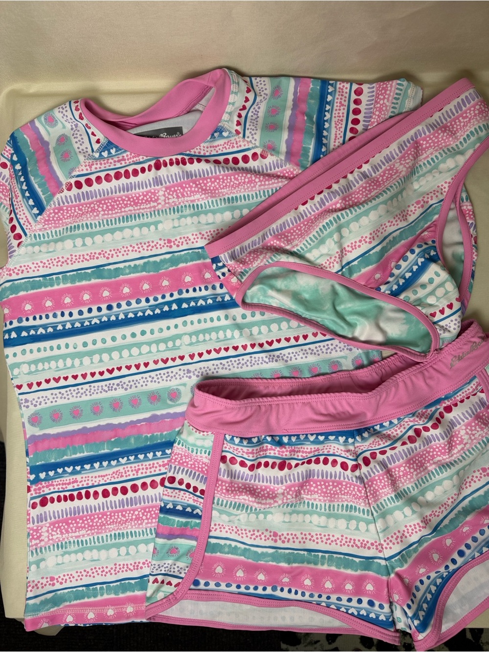 Eddie Bauer Girls Three-Piece Rash Guard Set